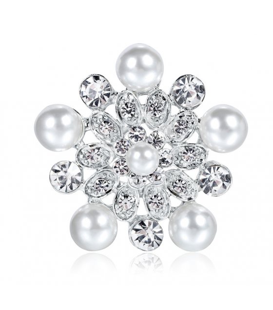 SB235 - Charming pearl alloy Saree Brooch